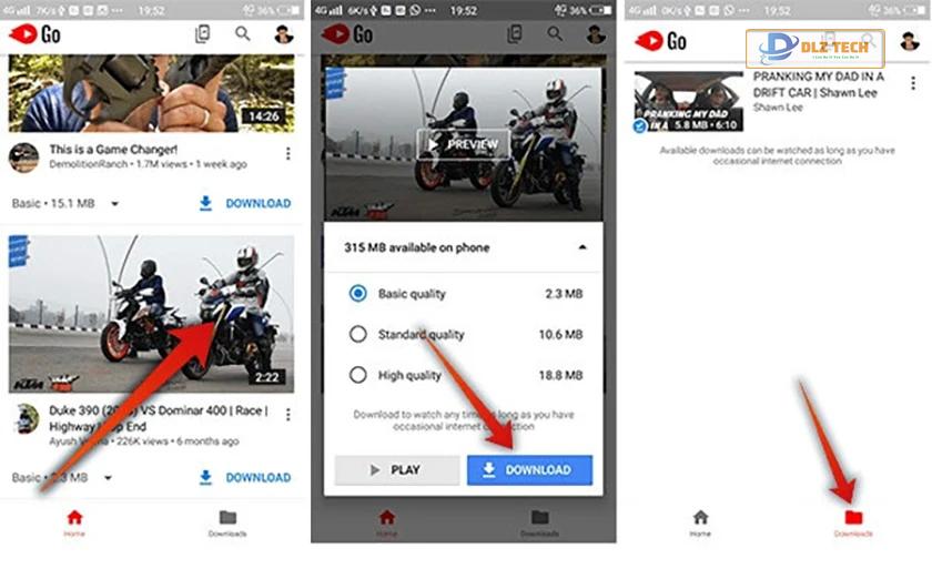 Tải nhạc Youtube về điện thoại Android qua ứng dụng Youtube GO