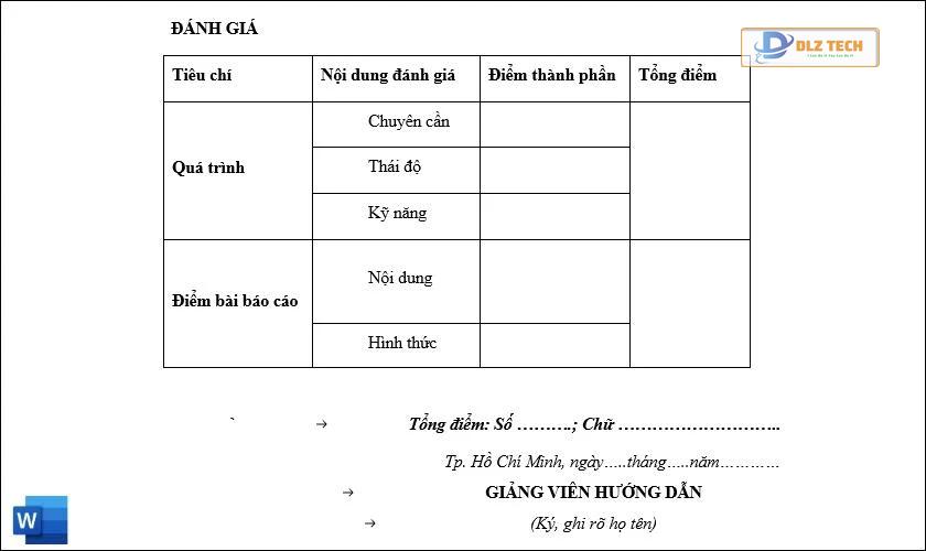 cách tạo bảng trình bày trong ms word