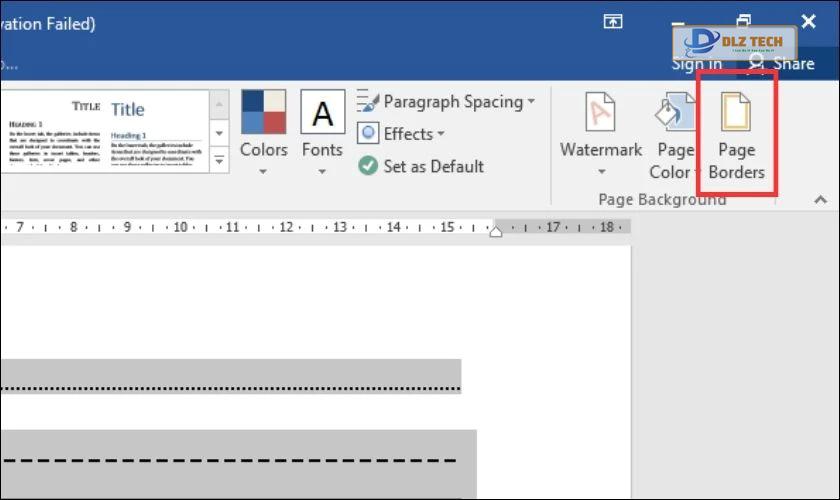 Chọn mục Page Borders.