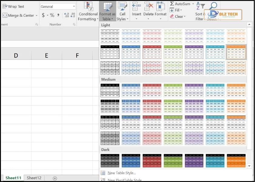 cách lập bảng trong excel