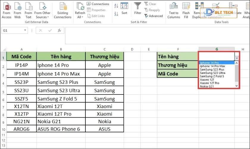 cách tạo list đã có sẵn dữ liệu