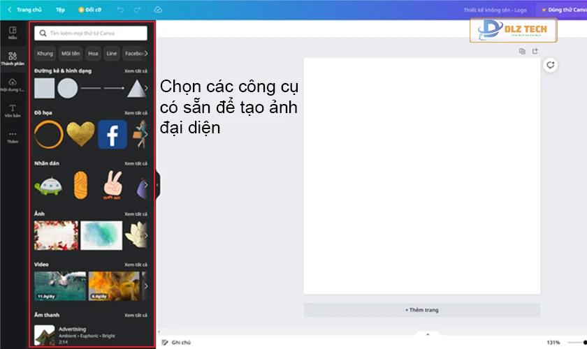 Chỉnh sửa avatar trong Canva