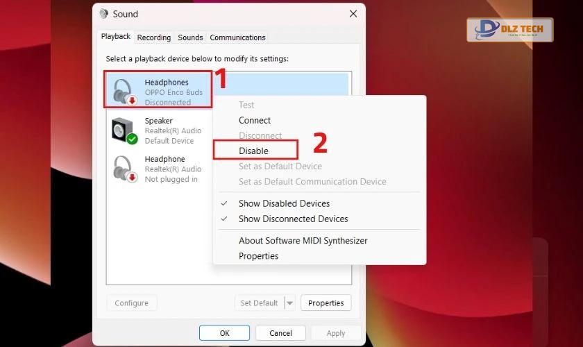 Khắc phục lỗi âm thanh không nhận tai nghe Win 11