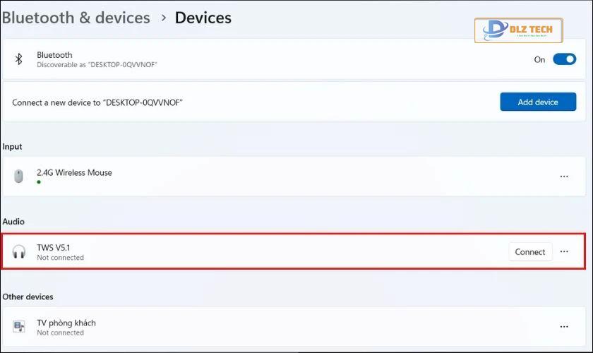 Kết nối lại tai nghe Bluetooth