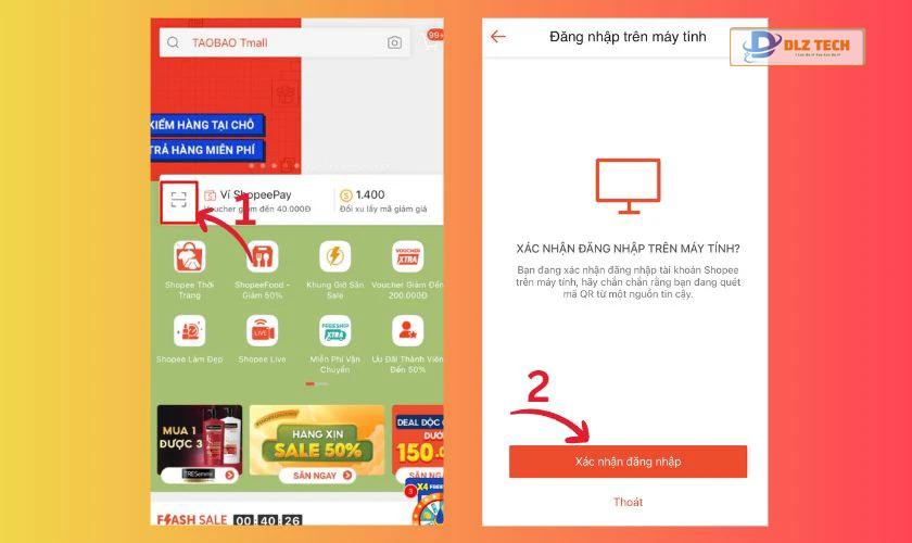 cách scan mã qr trên máy tính để đăng nhập shopee