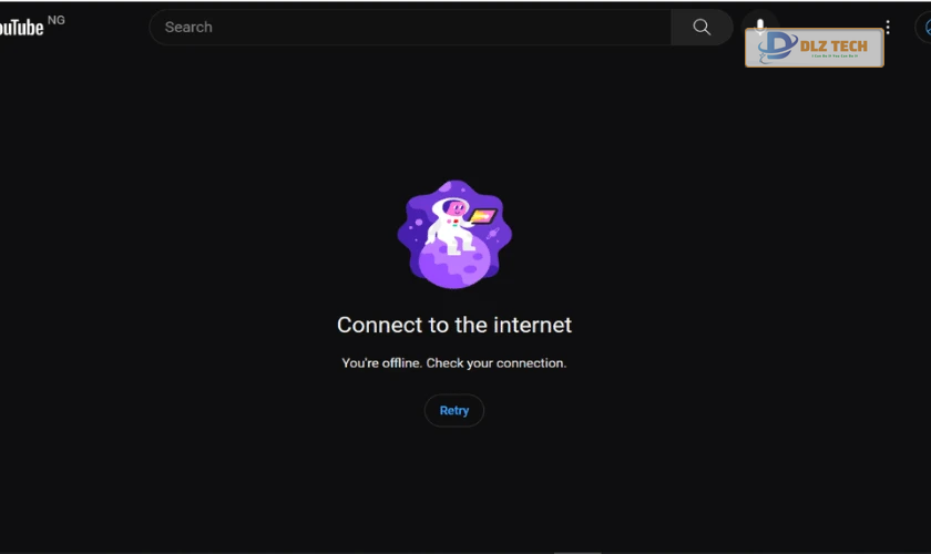 Lỗi chưa kết nối hoặc không có phản hồi trên YouTube