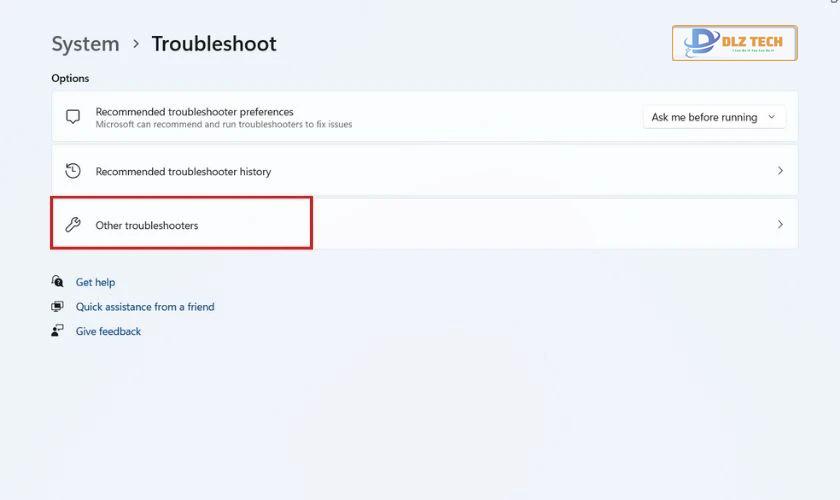 Chọn Other troubleshooters