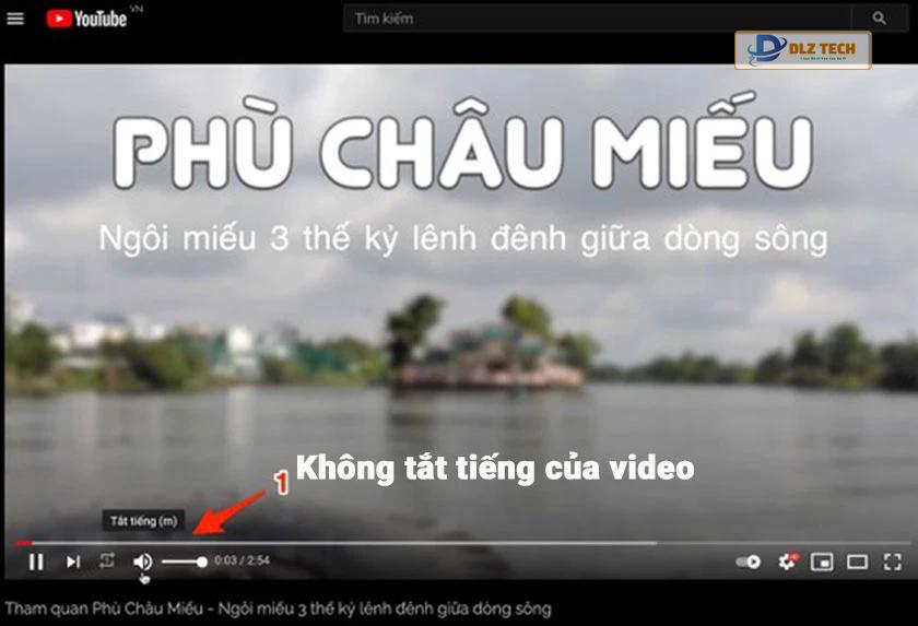Không tắt tiếng của video trên Youtube