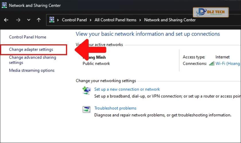 Change adapter settings