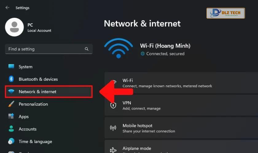 Kiểm tra chế độ máy bay trên laptop