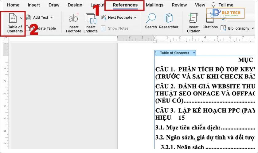 Hướng dẫn mẹo tùy chỉnh mục lục trên Word
