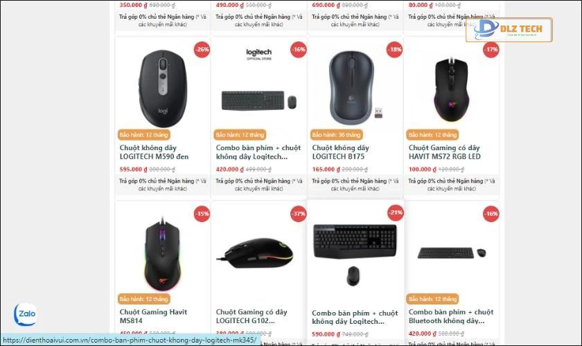 Mua chuột không dây tại Dlz Tech