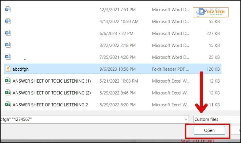 Chọn file Word cần ghép