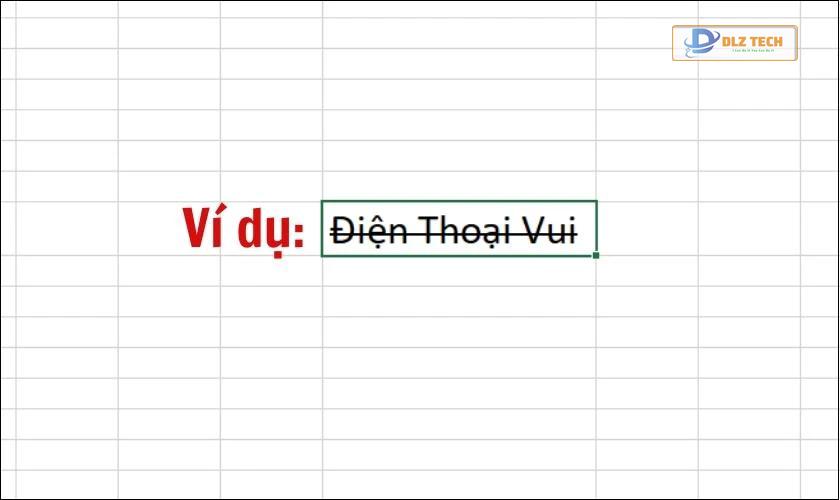 Gạch ngang chữ trong Excel