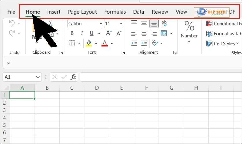 dùng chuột để hiện thanh công cụ trên excel