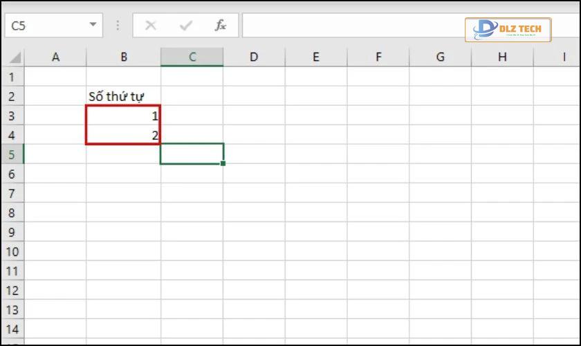 cách đánh số thứ tự tự nhanh trong excel bằng kéo thả chuột