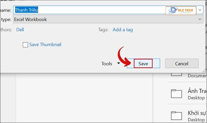 Chọn Save để lưu lại file