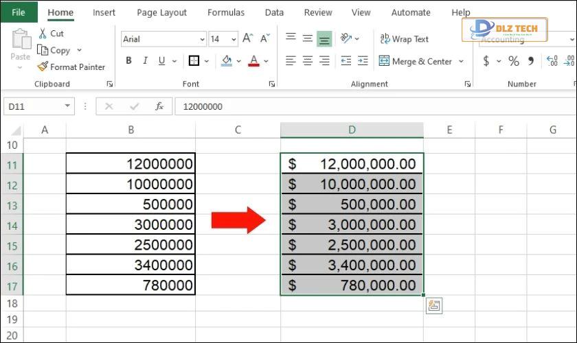 cách định dạng số trong excel