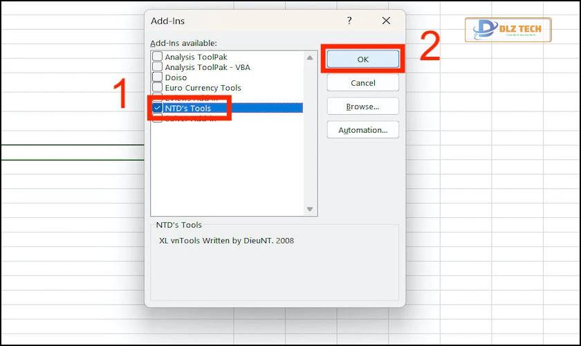 Tick vào mục NTD