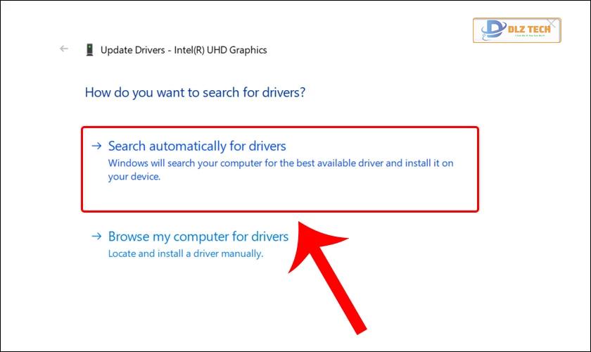 Chọn vào Search automatically drivers