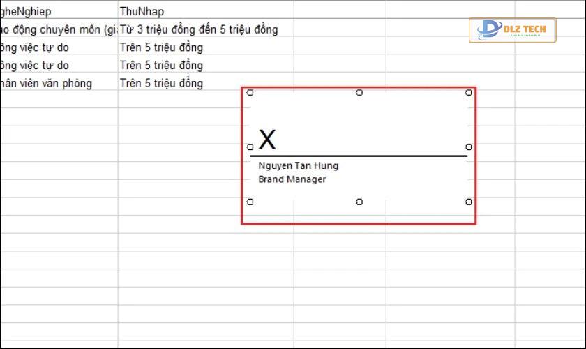 Cách chèn chữ ký điện tử vào file Excel
