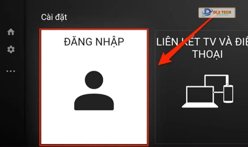 Đăng nhập tài khoản vào YouTube TV