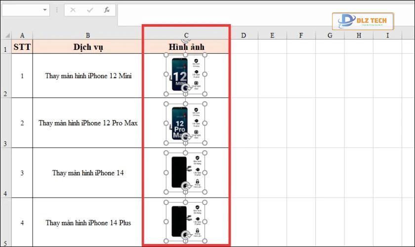 Hoàn tất chèn nhiều ảnh vào Excel vừa ô và không bị vỡ