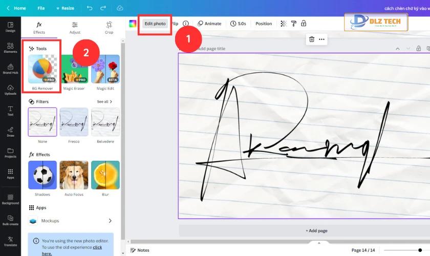 cách dán chữ ký tay đã tách nền vào word