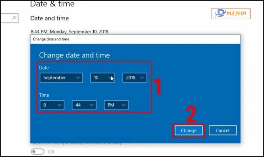 Cách chỉnh giờ thủ công win 10