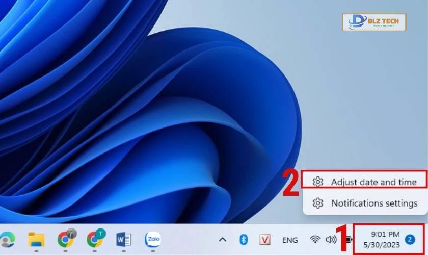 Cách chỉnh giờ trên laptop win 11
