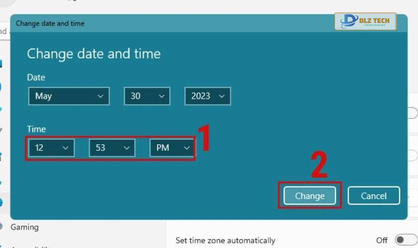 Hoàn tất điều chỉnh ngày giờ trên win 11
