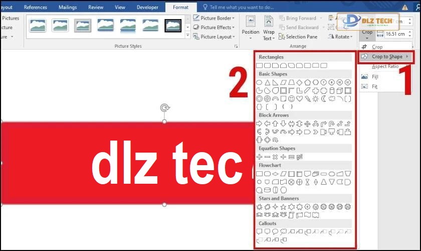 hướng dẫn crop picture trong word theo nhiều kiểu dáng