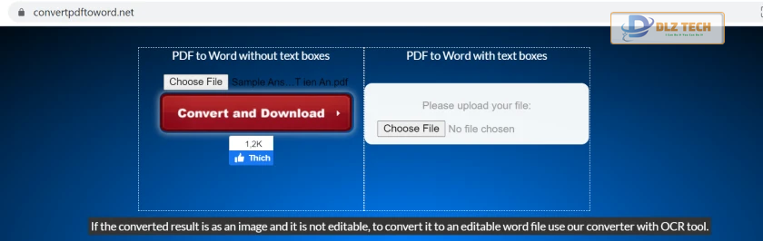 Chuyển đổi trên convertpdftoword
