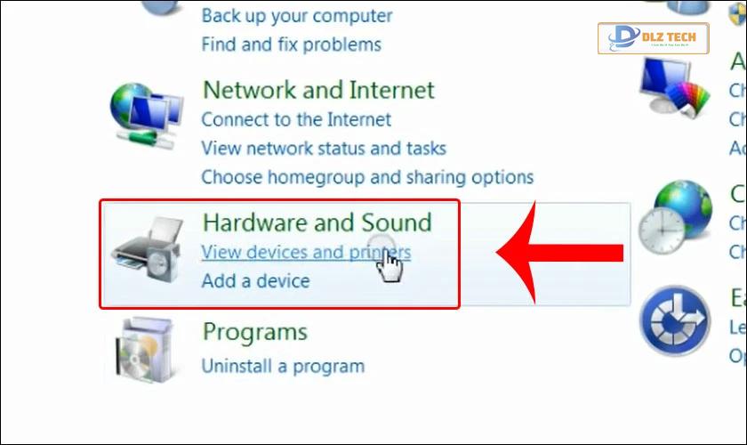 Nhấn vào mục Hardware Sound