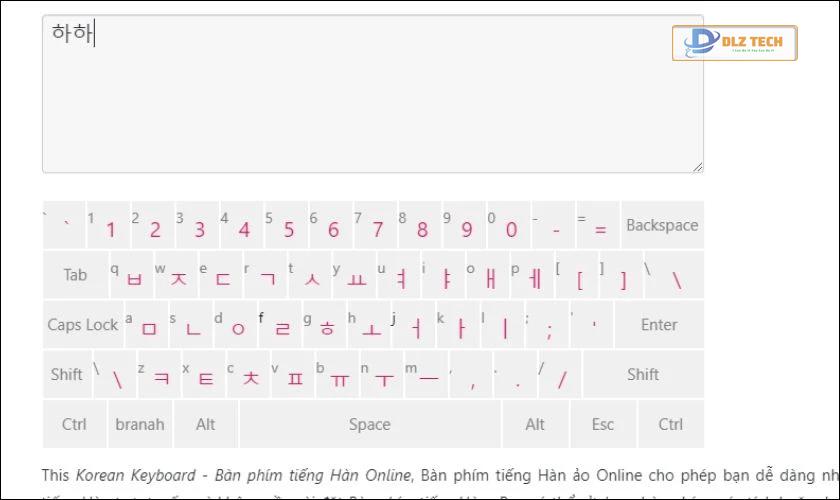 Bàn phím ảo tiếng Hàn