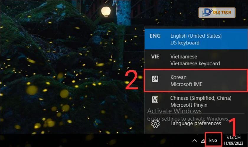 Chuyển bàn phím tiếng Hàn trên Windows