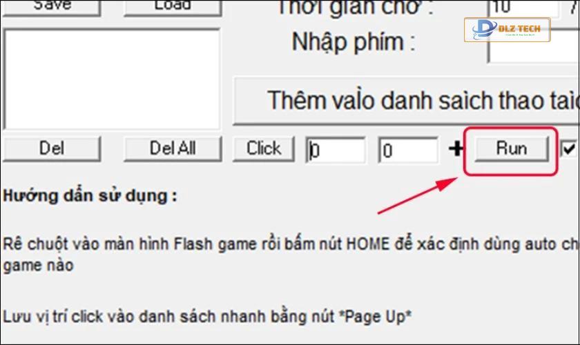 Nhấn run để bắt đầu auto click không chiếm chuột
