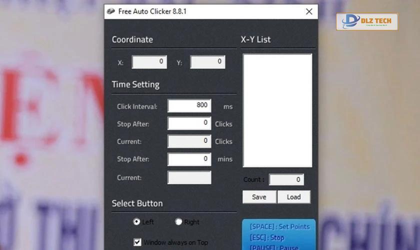 Phần mềm Auto Click không chiếm chuột Free Auto Clicker