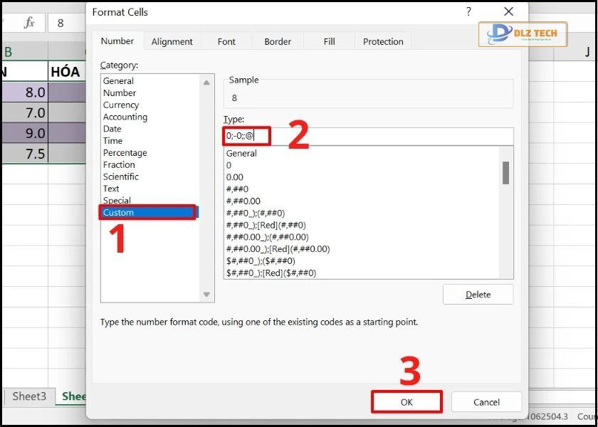 cách bỏ số 0 trong excel