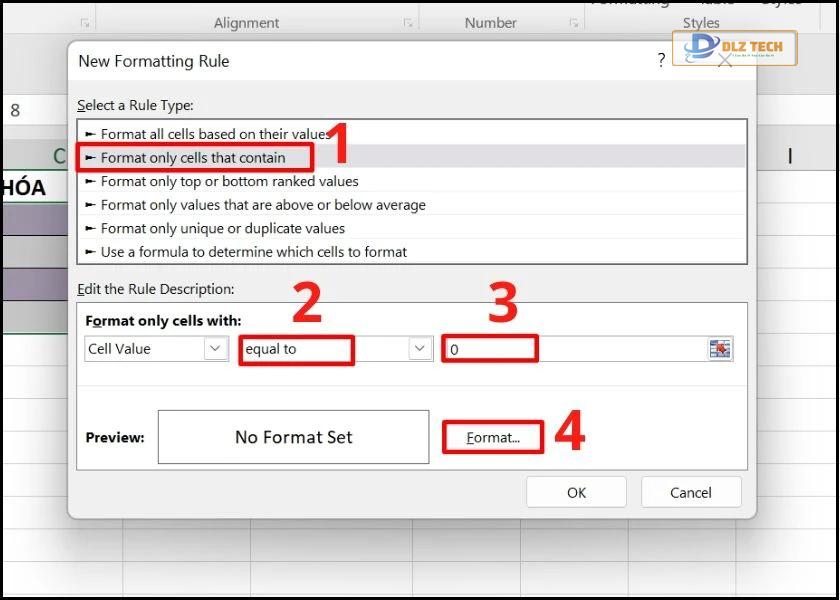 ẩn số 0 trong excel