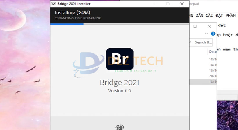 Đợi máy được cài Adobe Bridge 2021.