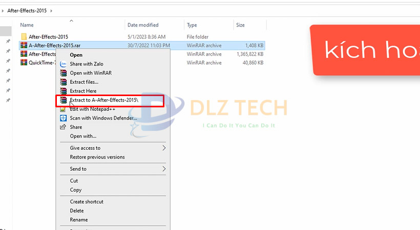 Giải nén file kích hoạt phần mềm sau đó kích hoạt chúng theo hướng dẫn sau nhé. Hướng dẫn cài đặt After Effects 2015 chi tiết