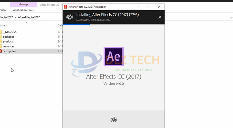 Đợi phần mềm After Effects 2017 được cài đặt